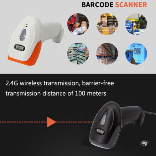 Scanner de codes-barres laser SYCREADER Supermarket, modèle : sans fil bidimensionnel + Bluetooth SH6305661-06